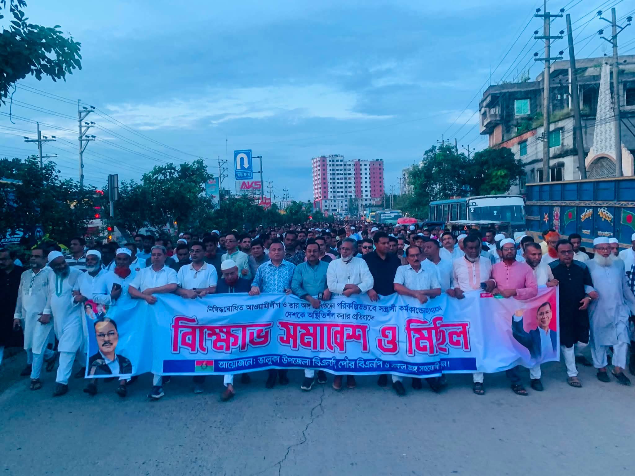 আওয়ামী সন্ত্রাসীর বিরুদ্ধে বিএনপির বিক্ষোভ মিছিল