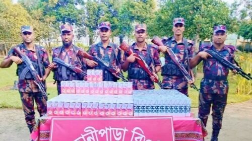বকশীগঞ্জ সীমান্তে বিপুল পরিমাণ ভারতীয় কসমেটিকস উদ্ধার